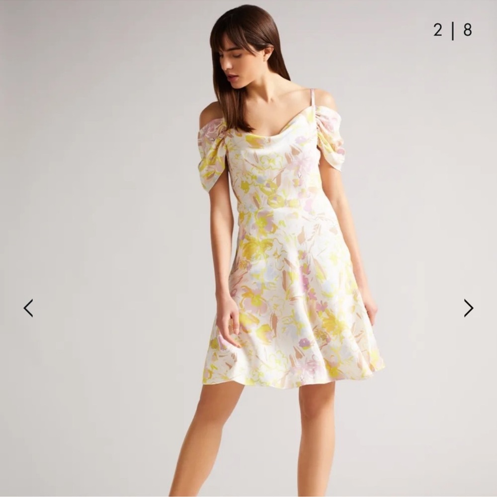 Ted Baker London Camily Cowl Front Satin Mini Dress Size 1